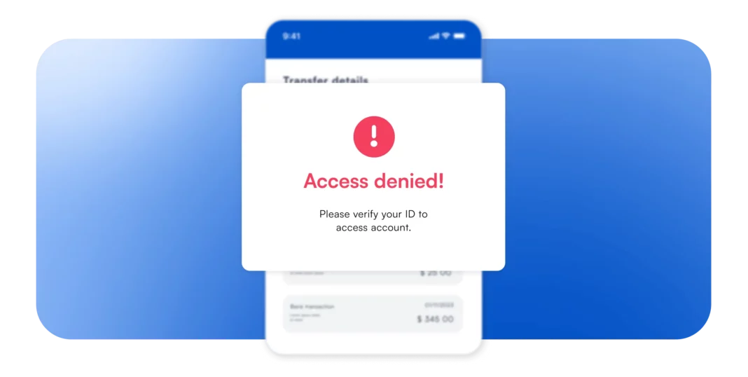 exemple de lecture d'écran de téléphone accès refusé veuillez vérifier votre ID pour accéder au compte