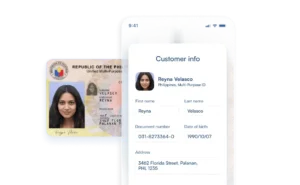 Entered data from an ID document displayed in the app interface, showing the extracted information for verification
