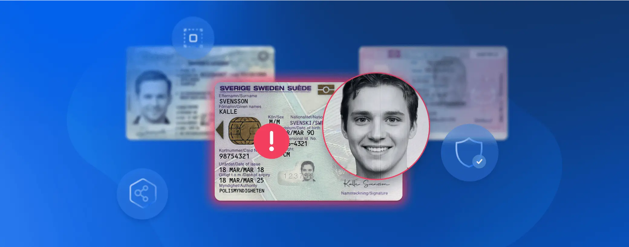 Error message displayed on the ID of an individual in the Microblink Fraud Lab.