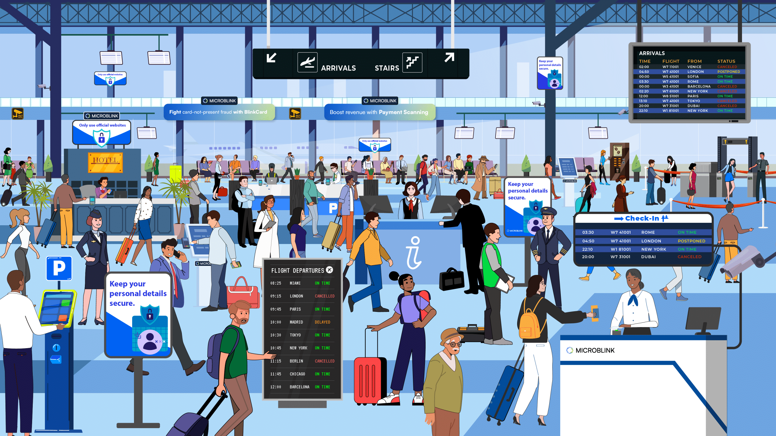 Decorative image of an airport scene for finding fraudo.