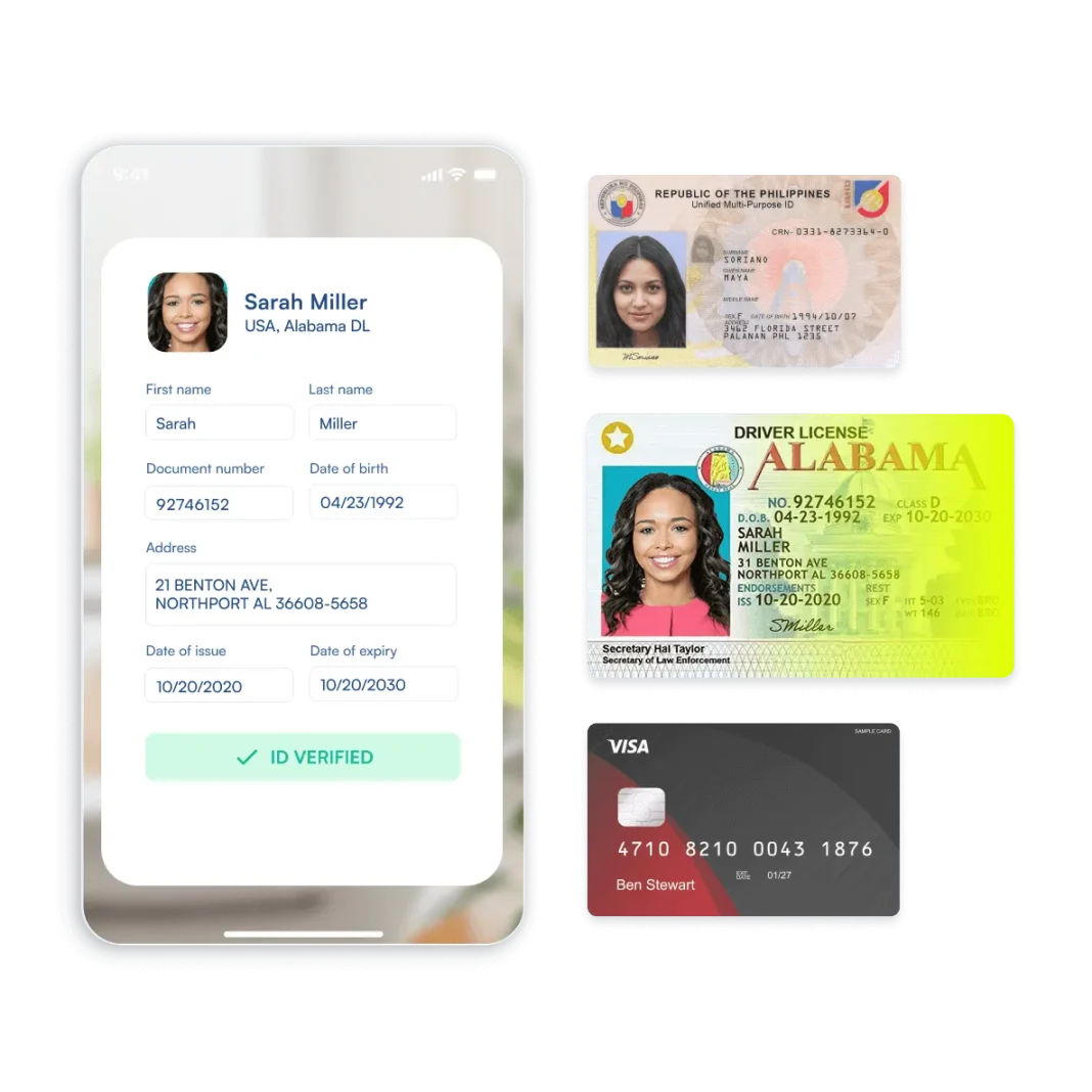Phone and IDs scanned next to it